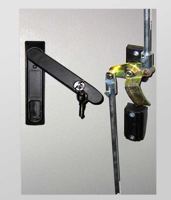 Detail View of 3 Point Door Lock for Long Vertical Door