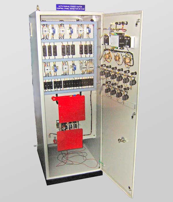 Internal View of Equipment Layout & Assembly with Wiring of Automatic Power Factor Correction Control Panlel